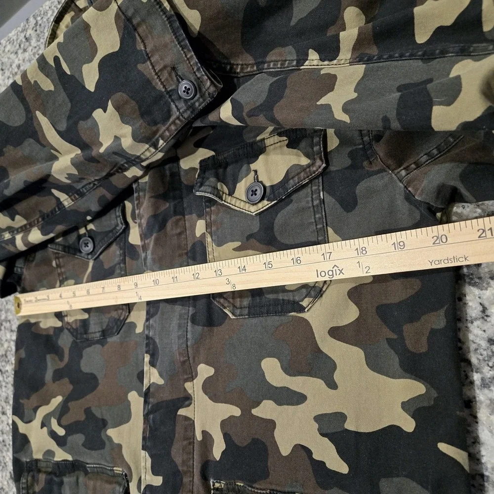Mens George Camo Jacket With Hood Size Small Hunting, Streetwear